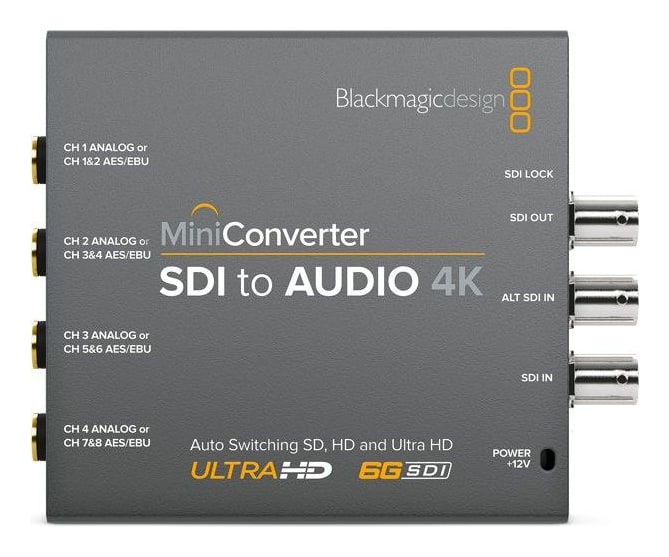 Mini Converter SDI to Audio 4K – Cuatro canales analógicos u ocho AES/EBU