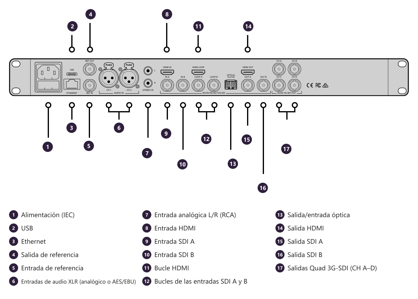 Teranex AV – Conexiones