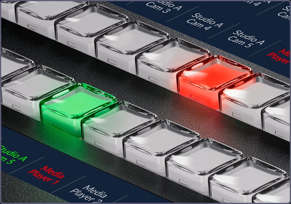 ATEM 1 M/E Advanced Panel 10 – Botones de fuentes con etiquetas LCD