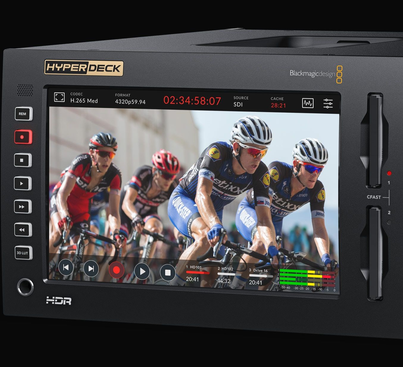 HyperDeck Extreme 8K HDR – Gran pantalla táctil luminosa